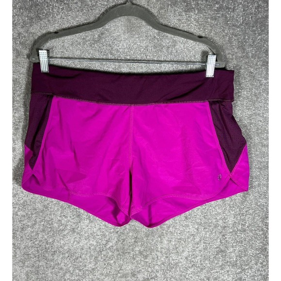 Athleta Track This Run Stretch‎ Athletic Shorts Womens Large Electric Fuchsia - Picture 1 of 12